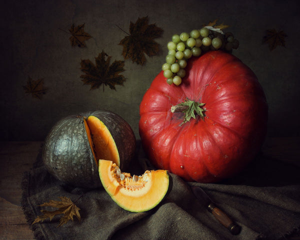 Pumpkins And Grapes - Canvas Prints