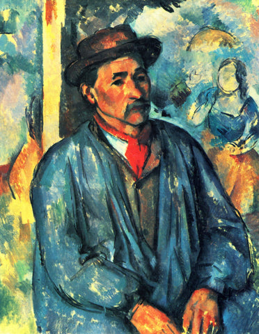 Man In A Blue Smock - Posters by Paul Cézanne