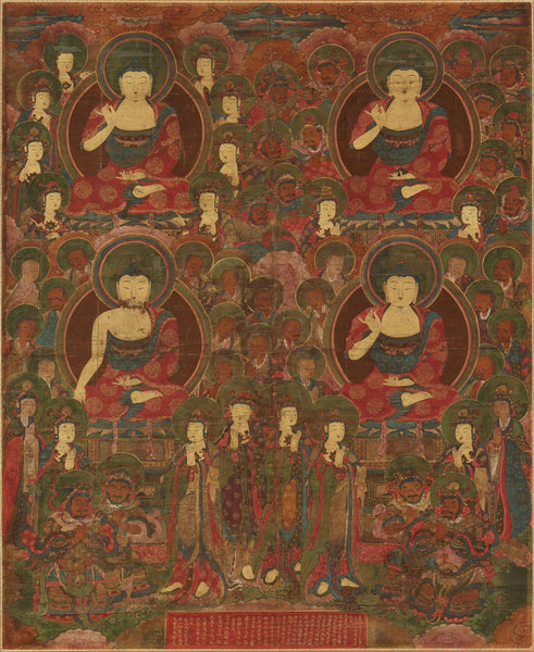 Gathering Of Four Buddhas - Canvas Prints