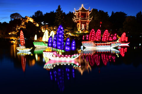 The Chinese Garden In Light - Art Prints