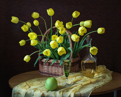 Yellow-Green Still Life - Framed Prints by Iryna Prykhodzka
