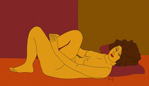 Woman Relaxing - Large Art Prints by Parag Chitnis