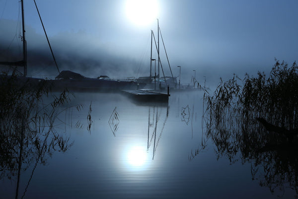 Boat In The Fog - Large Art Prints