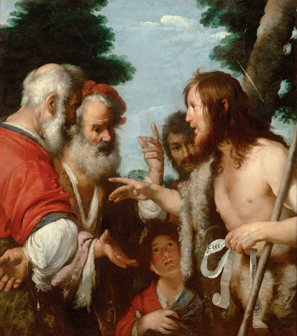 The Sermon Of St. John The Baptist - Large Art Prints by Bernardo Strozzi