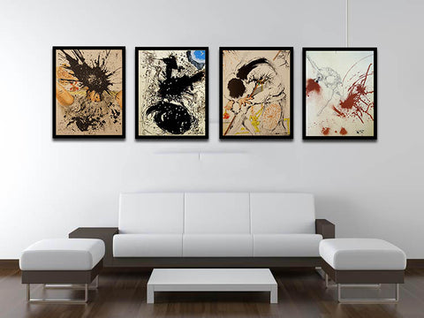 Set Of 4 Lithographs Paintings- Salvador Dali- Framed Canvas (19 x 24 inches) by Salvador Dali
