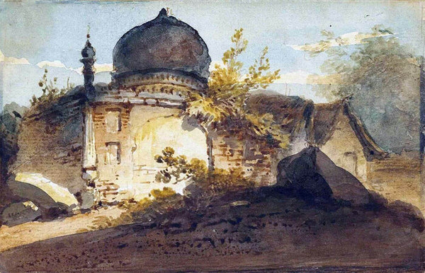 Hindu Shrine or Tomb 1820 by George Chinnery - Framed Prints