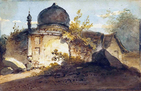 Hindu Shrine or Tomb 1820 by George Chinnery - Canvas Prints