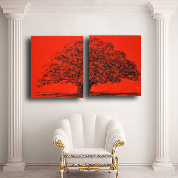 Japanese Art- The Plum Tree - Art Panels