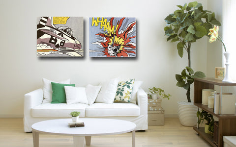 Set Of 2 Roy Lichtenstein - Whaam! - Gallery Wrap Art Print by Roy Lichtenstein