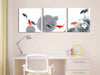 Chinese Ink Art - Fish Pond - Triptych - Art Panels