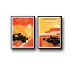 Set Of 2 Grand Prix Monaco and Spain - Premium Quality Framed Poster (26 x 36 inches)