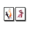 Set Of 2 Koi Fish And Betta Fish - Premium Quality Framed Digital Print (12 x 18 inches)