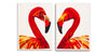 Set Of 2 Flamingos In Love - Gallery Wrapped Art Print (24x30)