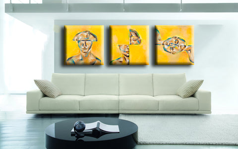 Set Of 3 I Me Myself - Gallery Wrapped Art Print (18x18) by Susie Bryan