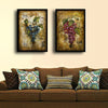 Set Of 2 Bordeaux and Chardonnay - Framed Canvas Art Print (22x32)