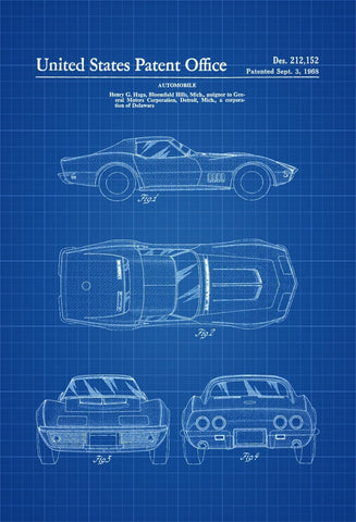 1968 Classic Car - Posters by Ana Vans