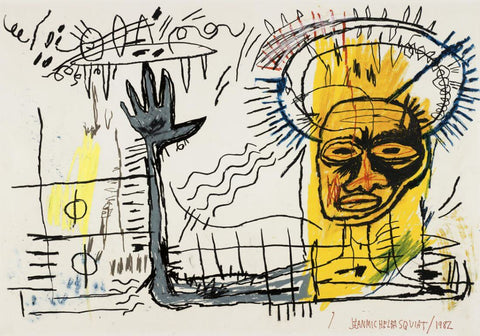 1982 Statue - Jean-Michel Basquiat - Neo Expressionist Painting - Art Prints by Jean-Michel Basquiat