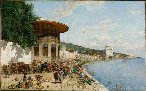 Market Day in Constantinople - Canvas Prints by Alberto Pasini