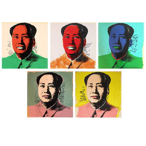 Set of 10 Andy Warhol’s Portraits of Mao Zedong Paintings - Canvas Roll (24 x 24 inches) each