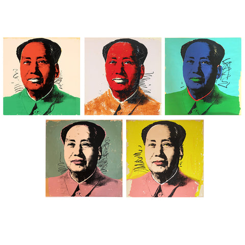 Set of 10 Andy Warhol’s Portraits of Mao Zedong Paintings - Canvas Roll (24 x 24 inches) each by Andy Warhol