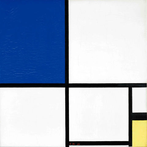 Composition Blue And Yellow - Canvas Prints