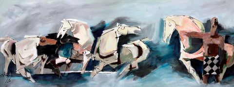 Husain  Horses by M F Husain
