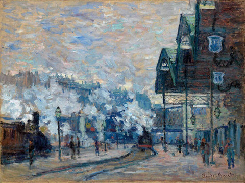 The Gare Saint-Lazare (La gare Saint-Lazare) – Claude Monet Painting – Impressionist Art - Framed Prints by Claude Monet