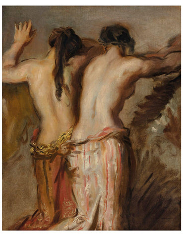 Deux Femmes Demi - Nues De Dos -  Théodore Chassériau - Canvas Prints