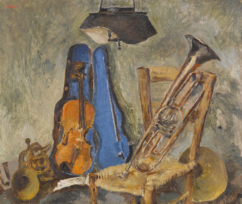 Still Life With Trumpet - Posters by Fausto Pirandello