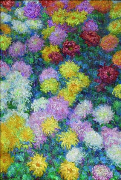 Chrysanthemums ( Chrysanthèmes) – Claude Monet Painting – Impressionist Art”. - Life Size Posters