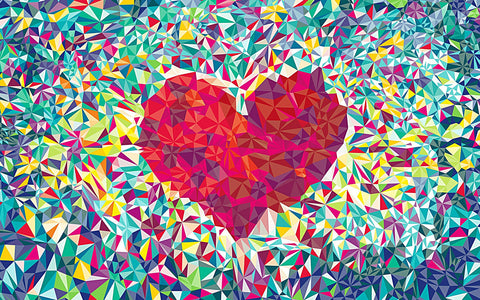 Abstract Painting of Heart by Sina Irani