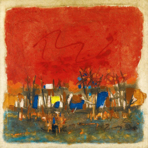 Red Landscape by M F Husain