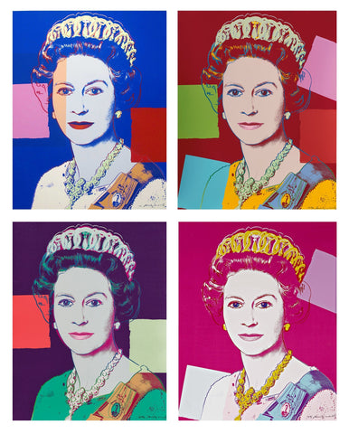 Set of 4 Queen Elizabeth II - (from Reigning Queens Series) - Andy Warhol - Pop Art Paintings- Canvas Roll (28 x 36 inches) each by Andy Warhol