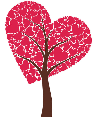 Valentines Day Gift - Love Tree - Large Art Prints by Sina Irani