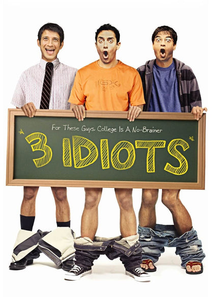 3 Idiots - Aamir Khan - Bollywood Cult Classic Hindi Movie Poster - Framed Prints