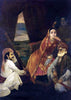 Court Scene - Raja Ravi Varma Press Oleograph Print - Vintage Indian Art - Framed Prints