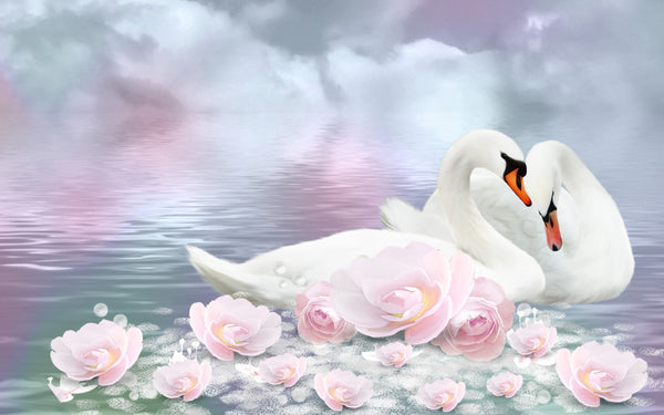 Valentine's Day Gift - Swan Romance - Canvas Prints