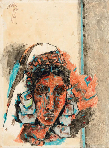 Kashmiri Girl by M F Husain