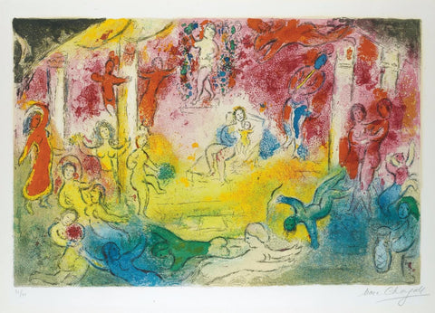 Temple And History Of Bacchus - Posters by Marc Chagall