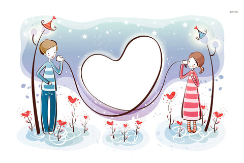Cartoon Couple Love - Posters