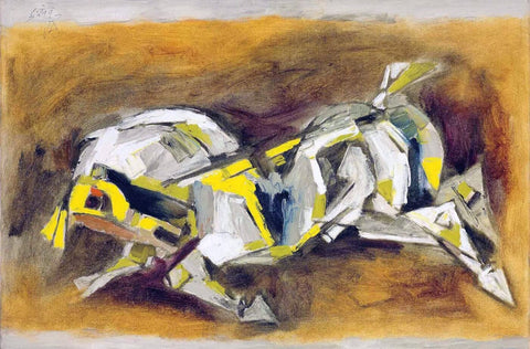 The Charging Horse - M.F.Husain - Canvas Prints