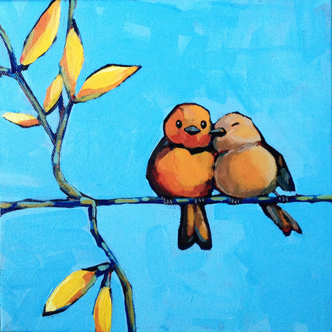 Cute Love Painting - Canvas Prints by Sina Irani