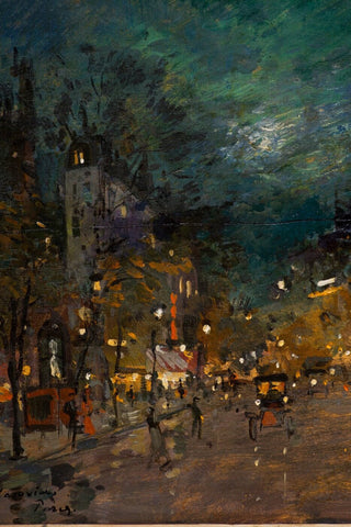 NIGHT IN PARIS BOULEVARD - Canvas Prints by Konstantin Korovin