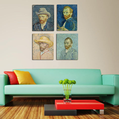 Set Of 4 Self Portraits - Premium Quality Gallery Wrap (15 x 18 inches)