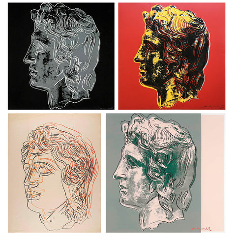 Set of 8 Andy Warhol’s Portraits of Alexander The Great Paintings - Canvas Roll (24 x 24 inches) each by Andy Warhol
