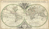 Decorative Vintage World Map - Mappe-Monde Geo-Hydrographique - Sanson \u0026 Jaillot - 1691 - Posters