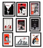 Set of 10 Best of Akira Kurosawa Movies - Framed Poster Paper (12 x 17 inches) each