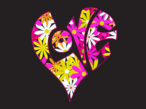 Valentine's Day Gift - Heart Shaped Word Love - Art Prints