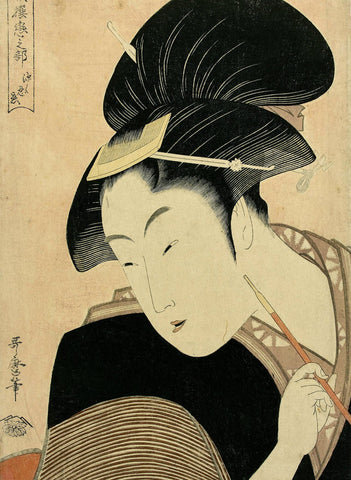 Fukaku Shinobu Koi - Kitagawa Utamaro - Japanese Edo period Ukiyo-e Woodblock Print Art Painting - Posters by Kitagawa Utamaro