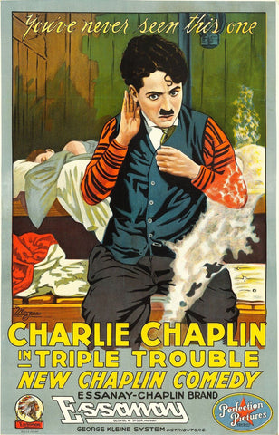 Triple Troouble - Charlie Chaplin - Holylwood Classic Movie Original Release Poster by Terry